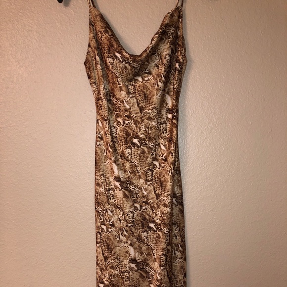 midi length satin snake skin dress - Picture 1 of 2